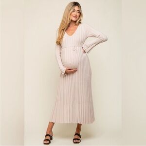 Elegant Cream Maternity Dress